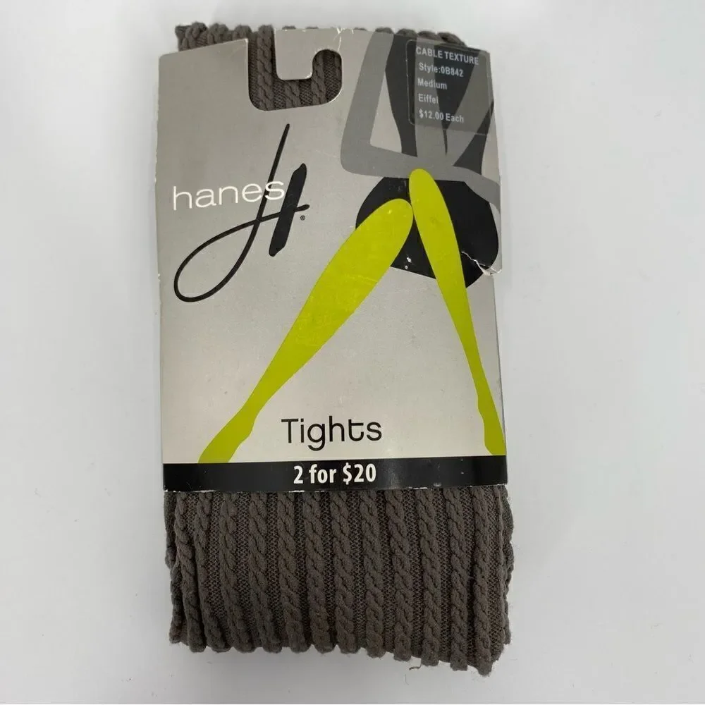 Hanes Women’s Cable Texture Tights Gray size Medium